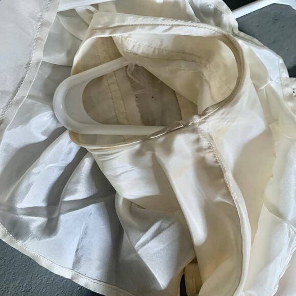 Vintage 1950s White Ruffle Jumper Dress with Apron Trim Handmade XS - Picture 11 of 13